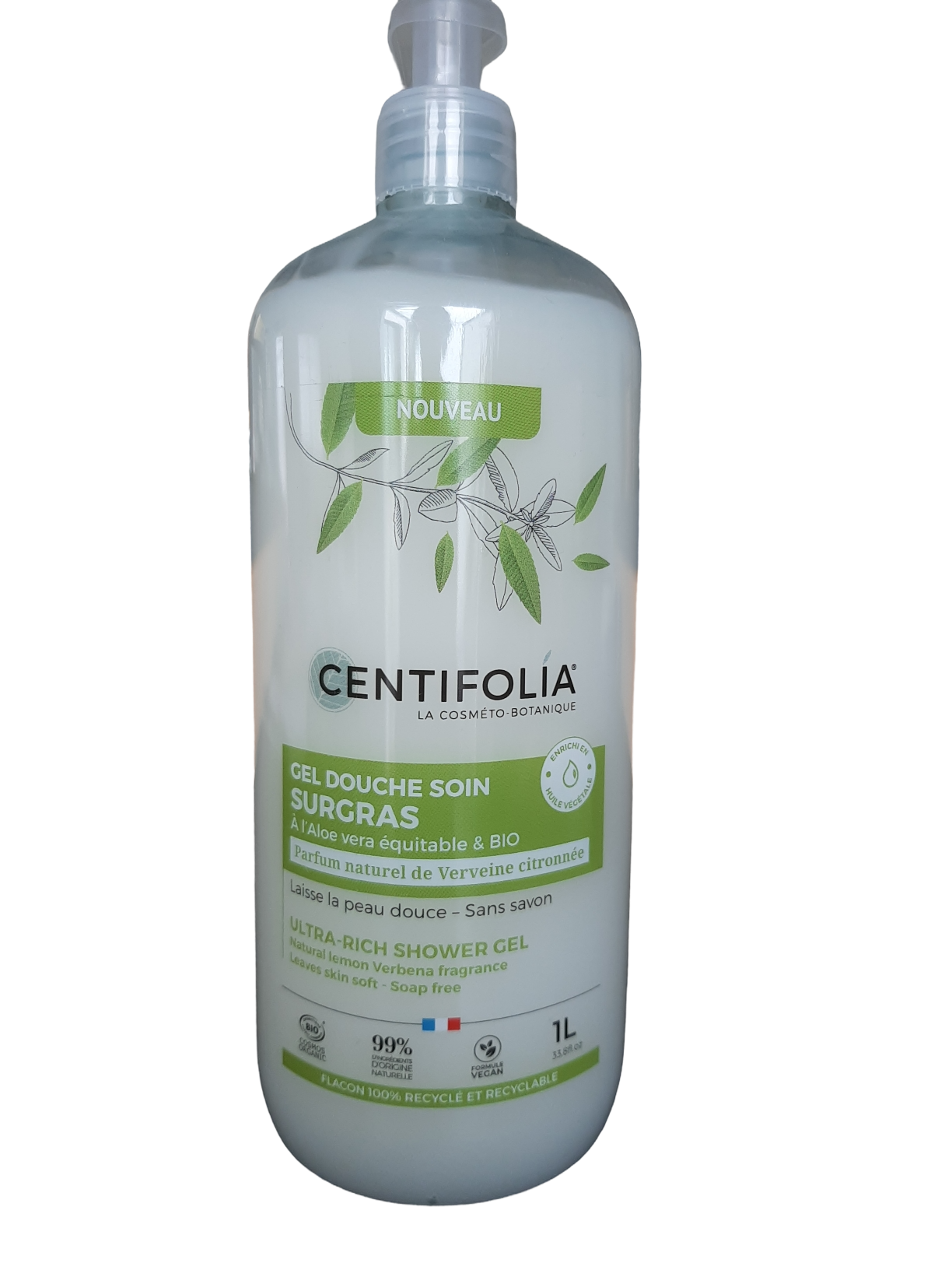 Gel douche soin surgras aloé vera et à la verveine citronée Centifolia